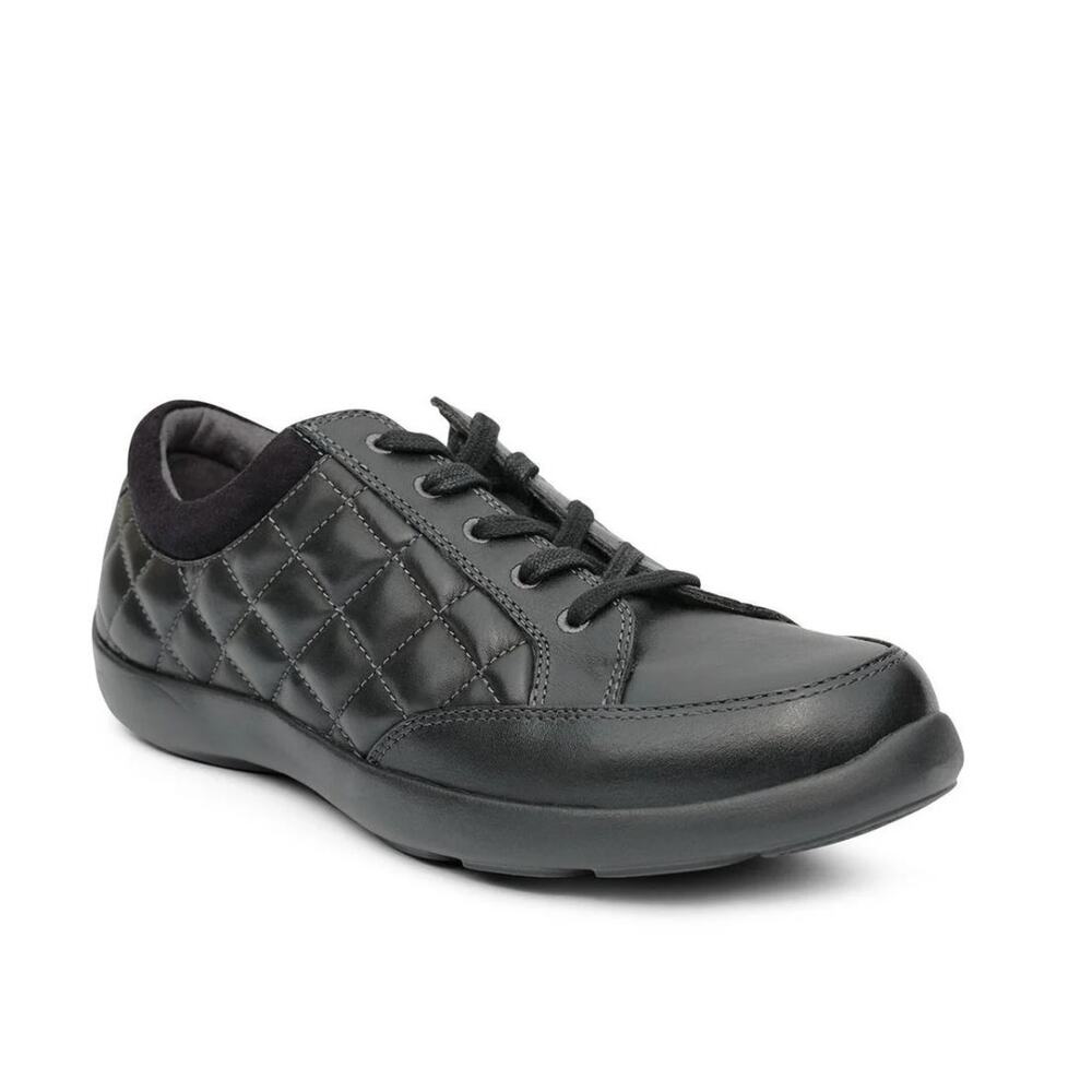 Anodyne Womens No. 75 Casual Sport Sneaker US 9.5 Wide EU 39.5 Black Leather NIB